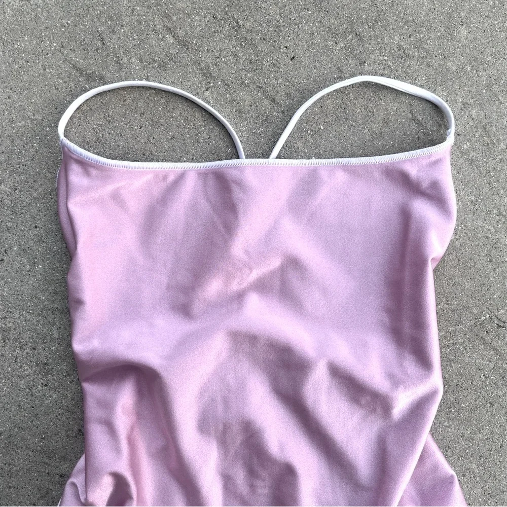 NEW Maryam Nassir Zadeh x J Crew Cross-Back One Piece Swimsuit Pink Size 2 $138 - Picture 3 of 13